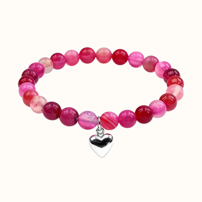 "Hartsherstel" – Roze Agaat Armband